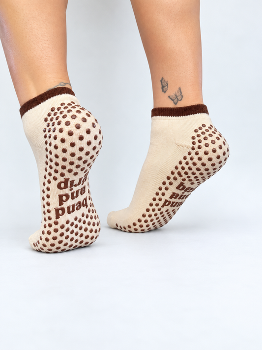 Low Cut Grip Socks - Cookies & Cream
